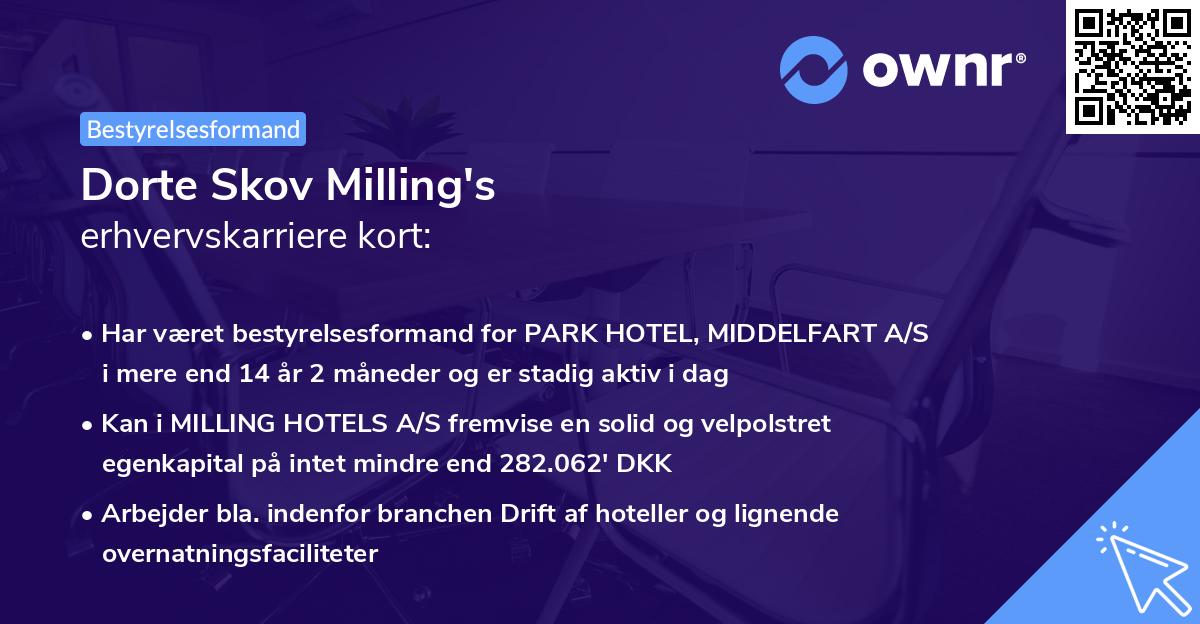 Dorte Skov Milling's erhvervskarriere kort
