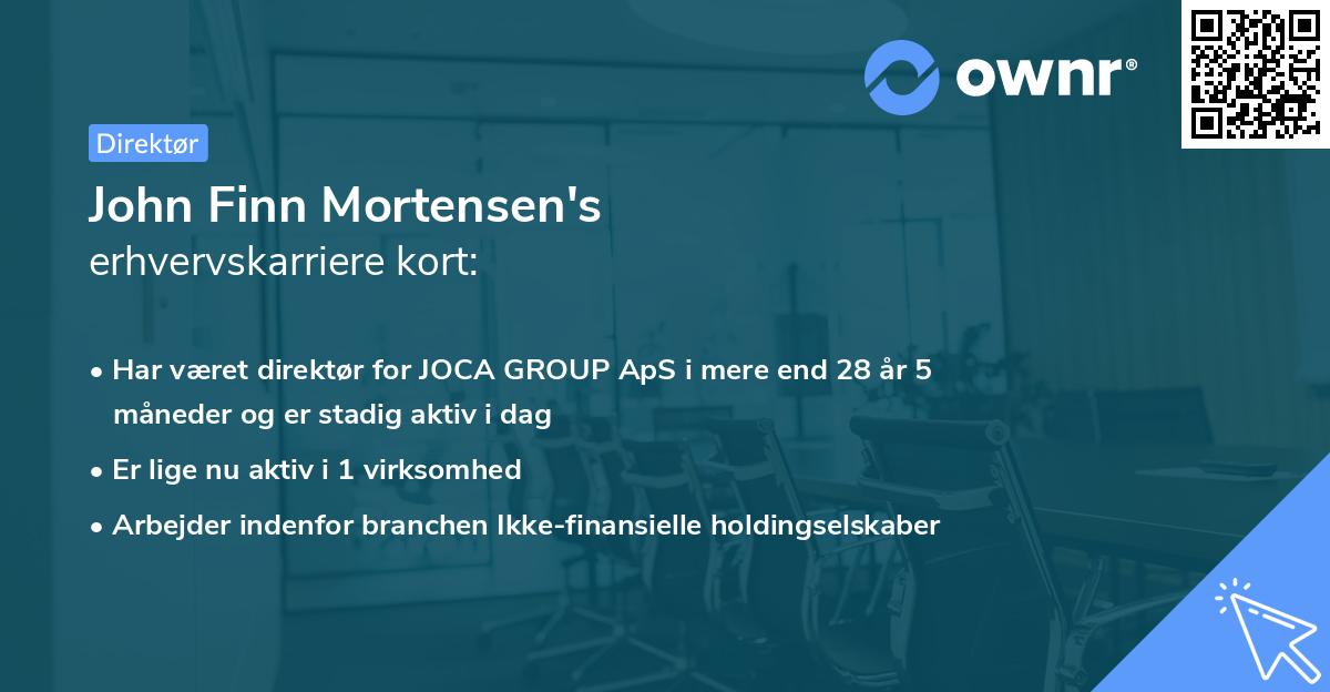 John Finn Mortensen's erhvervskarriere kort