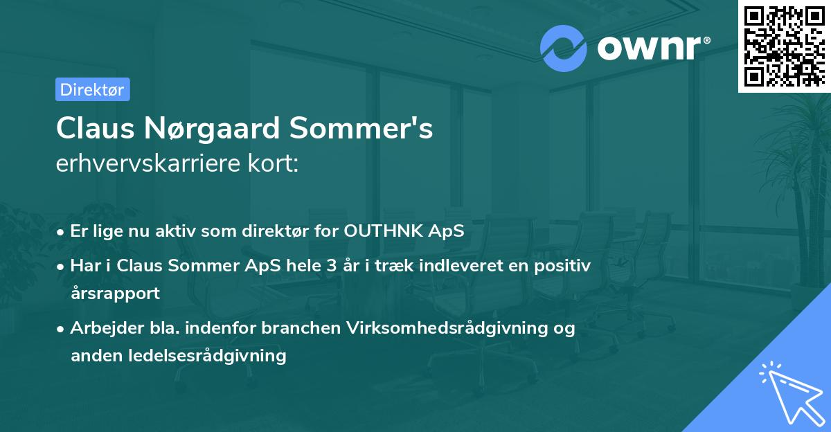 Claus Nørgaard Sommer's erhvervskarriere kort