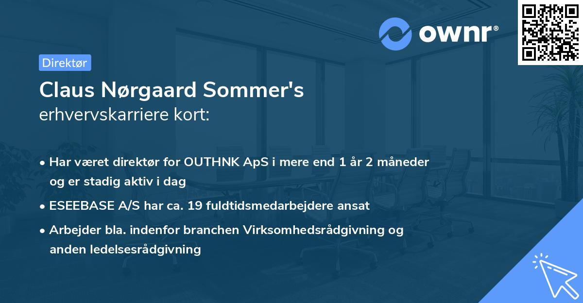 Claus Nørgaard Sommer's erhvervskarriere kort
