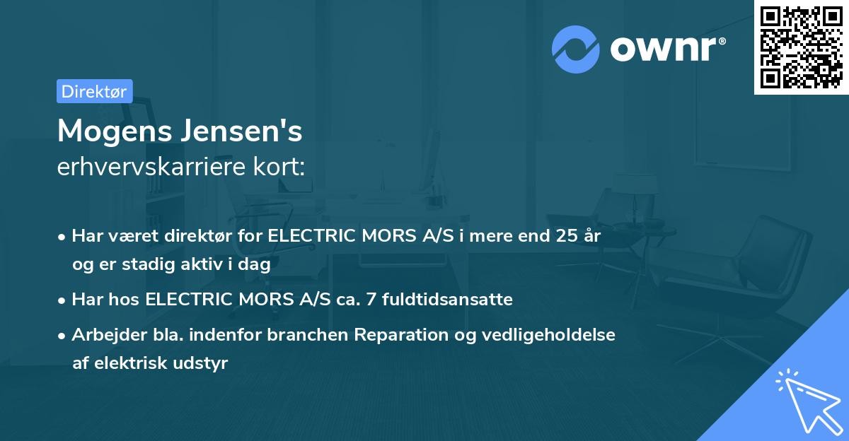 Mogens Jensen's erhvervskarriere kort