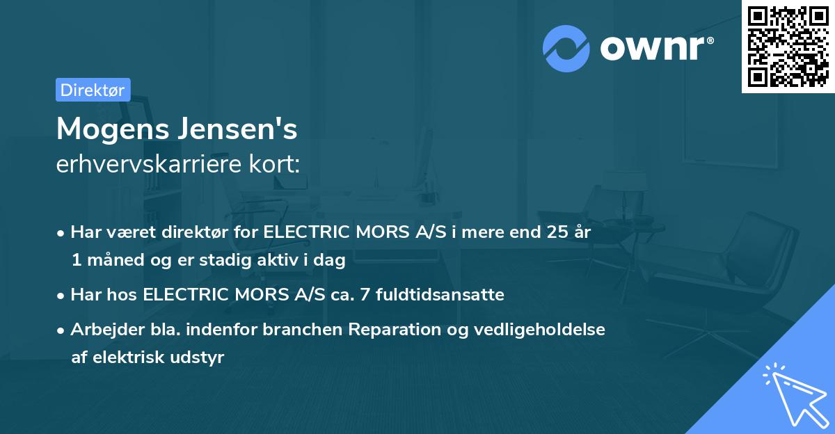 Mogens Jensen's erhvervskarriere kort