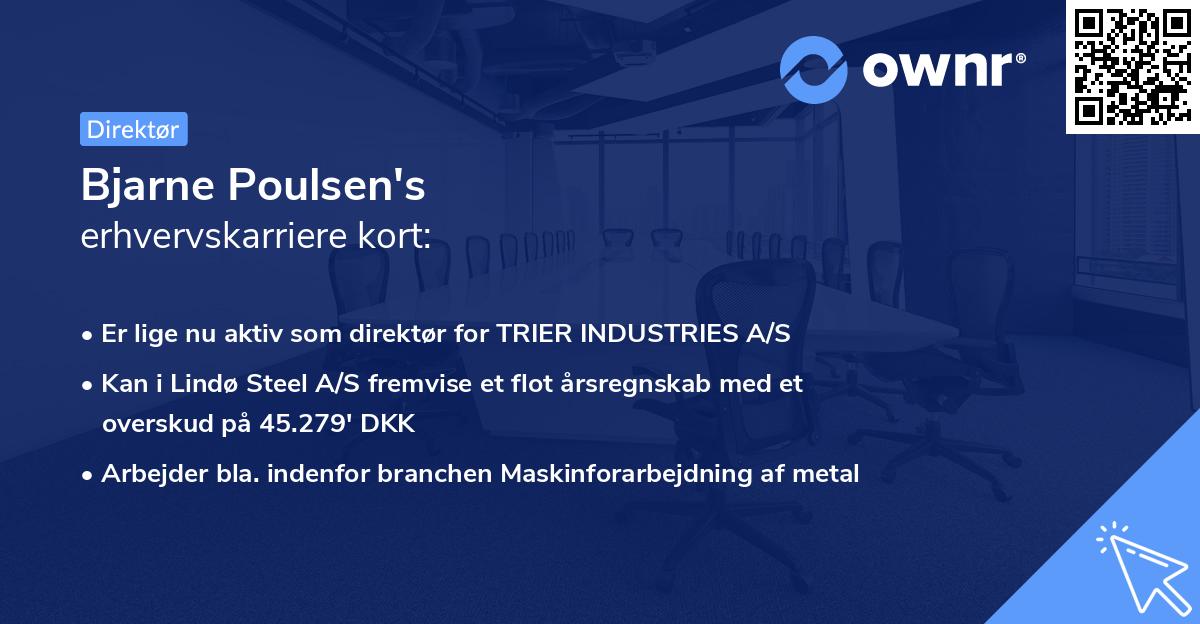 Bjarne Poulsen's erhvervskarriere kort