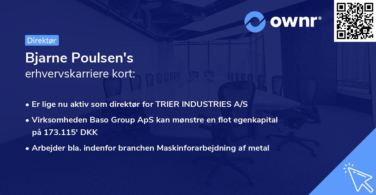Bjarne Poulsen's erhvervskarriere kort