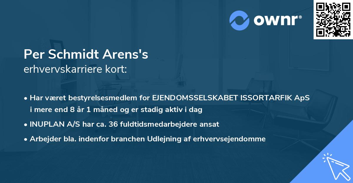 Per Schmidt Arens's erhvervskarriere kort