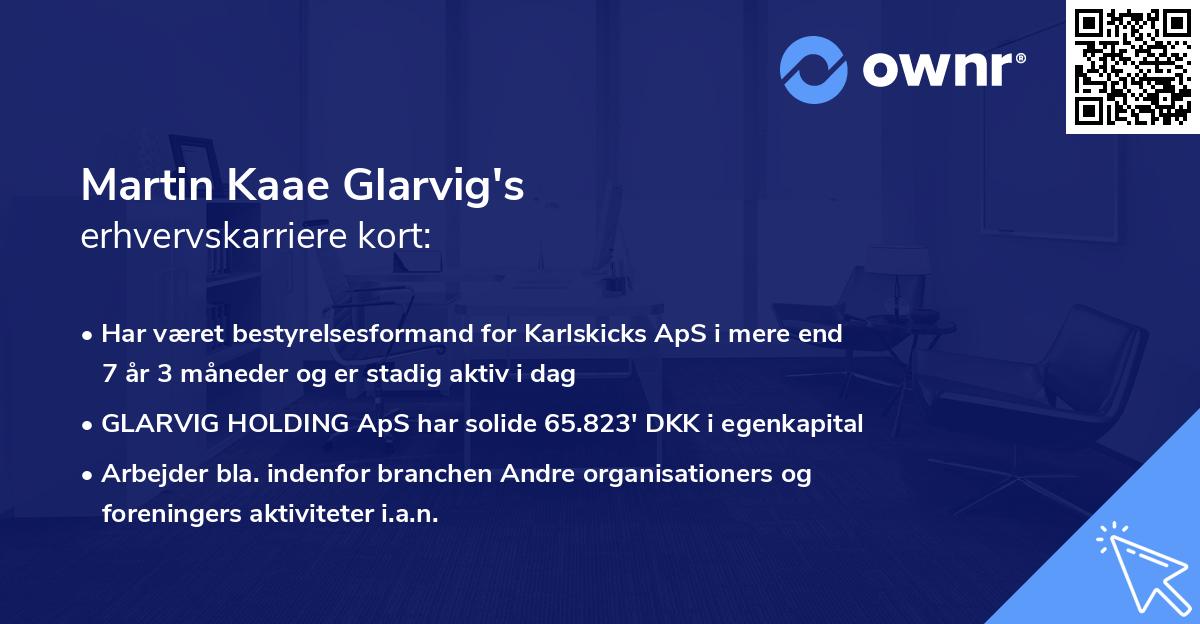 Martin Kaae Glarvig's erhvervskarriere kort