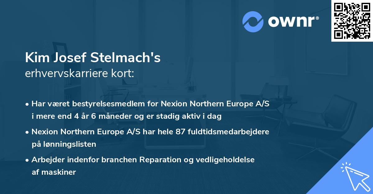 Kim Josef Stelmach's erhvervskarriere kort