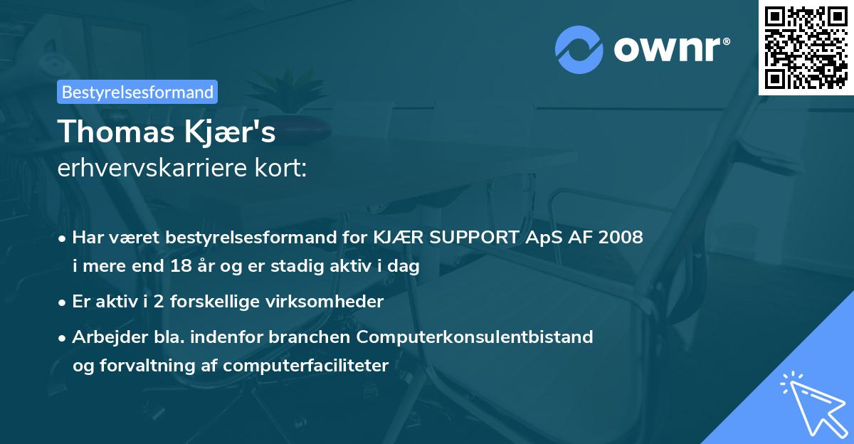 Thomas Kjær's erhvervskarriere kort