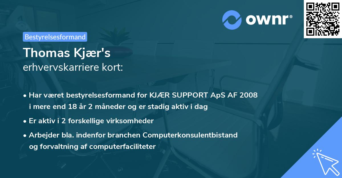 Thomas Kjær's erhvervskarriere kort