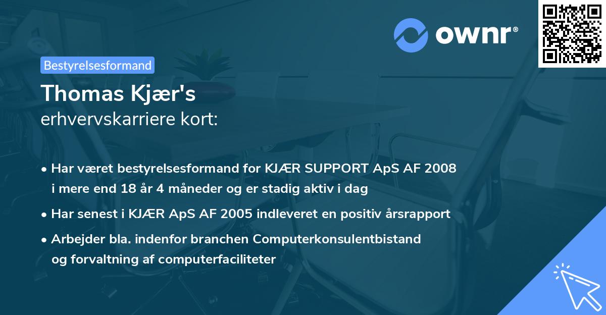 Thomas Kjær's erhvervskarriere kort