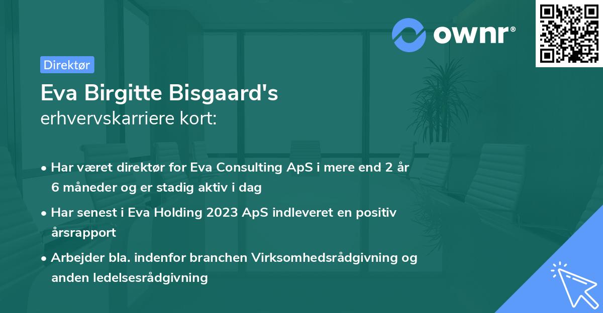 Eva Birgitte Bisgaard's erhvervskarriere kort