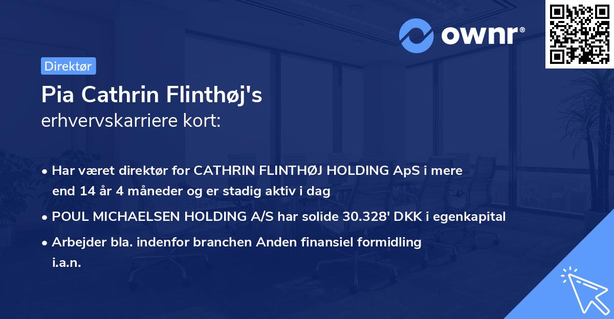 Pia Cathrin Flinthøj's erhvervskarriere kort