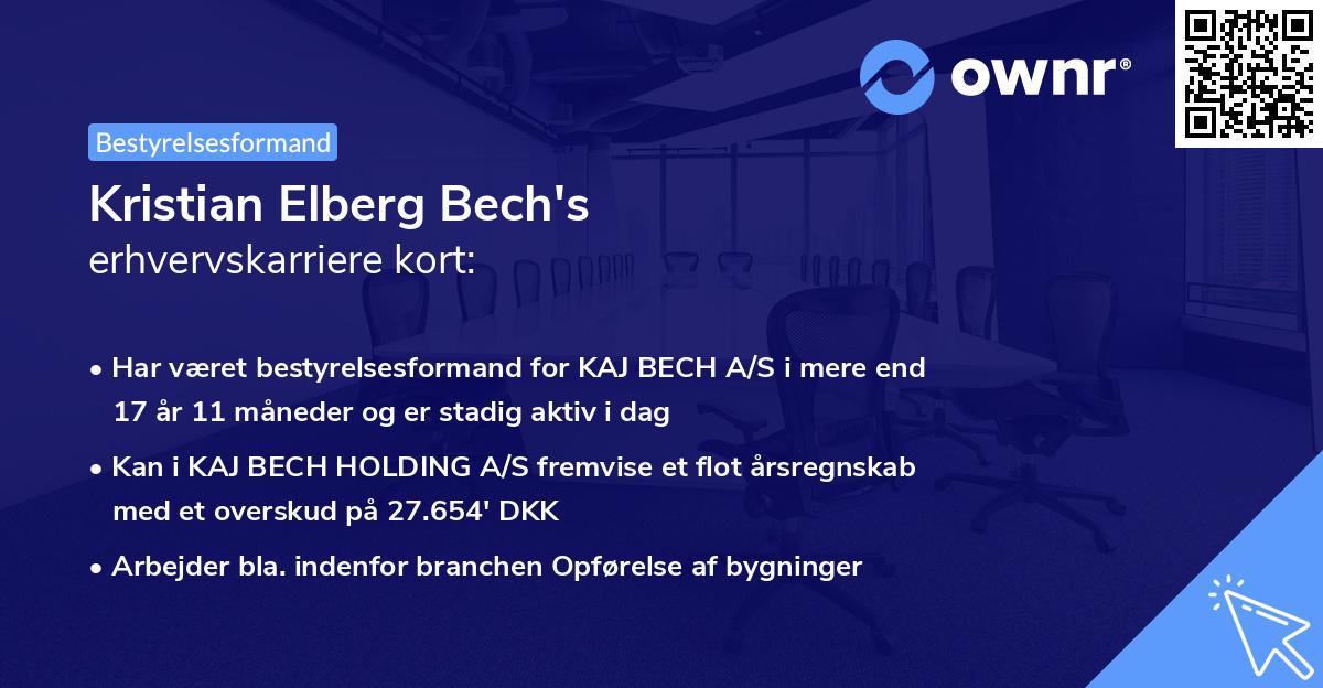 Kristian Elberg Bech's erhvervskarriere kort
