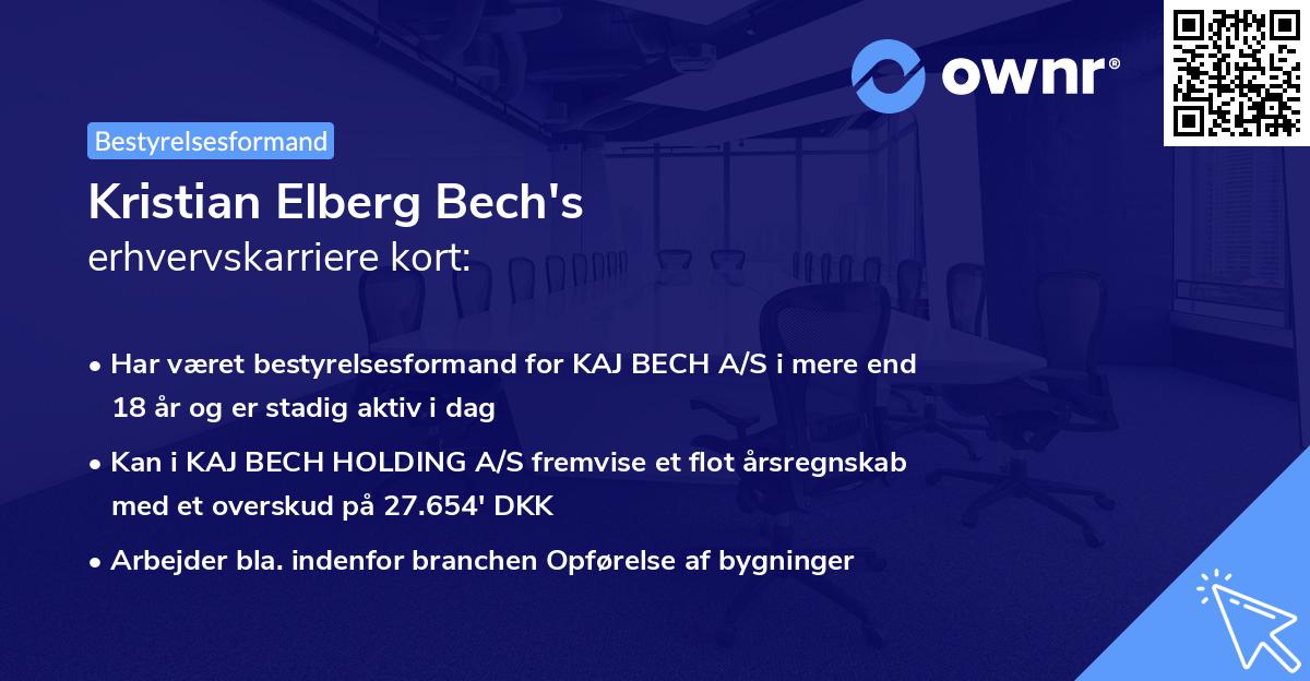 Kristian Elberg Bech's erhvervskarriere kort