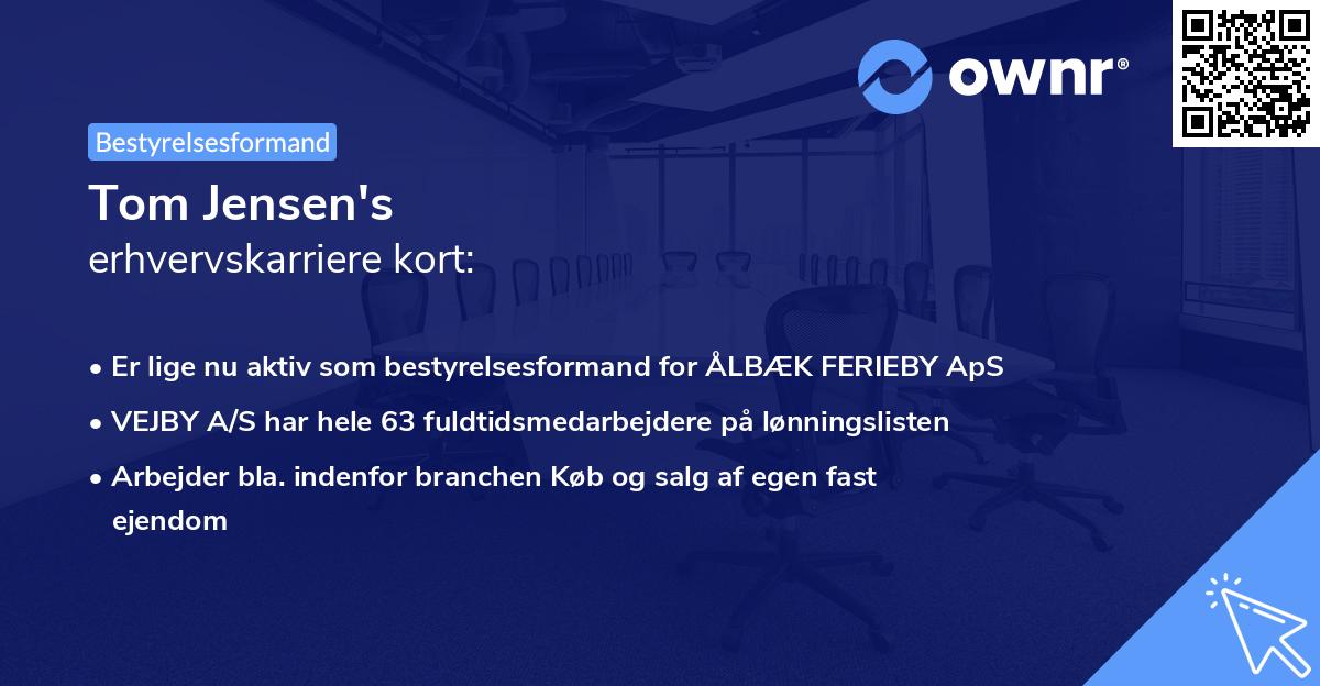 Tom Jensen's erhvervskarriere kort