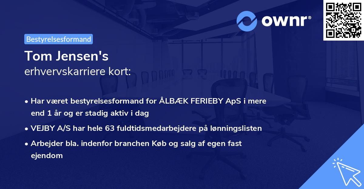 Tom Jensen's erhvervskarriere kort