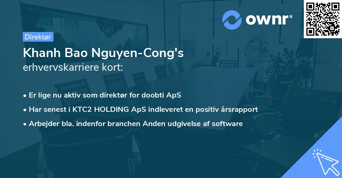 Khanh Bao Nguyen-Cong's erhvervskarriere kort