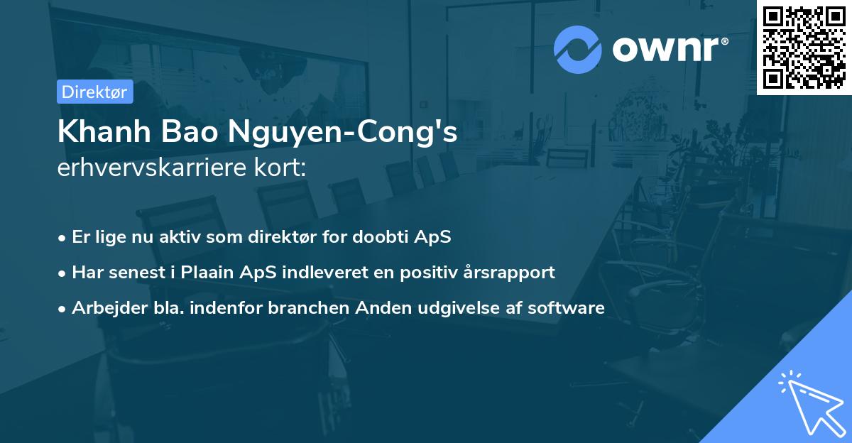 Khanh Bao Nguyen-Cong's erhvervskarriere kort