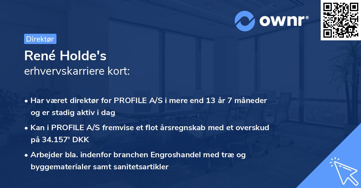 René Holde's erhvervskarriere kort