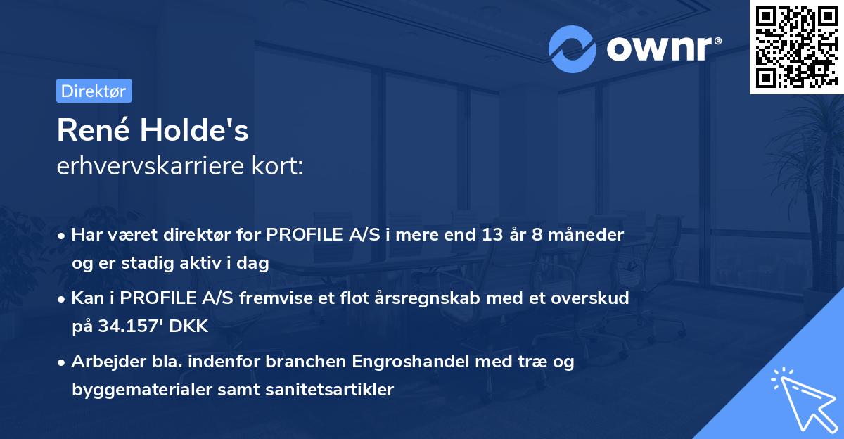René Holde's erhvervskarriere kort