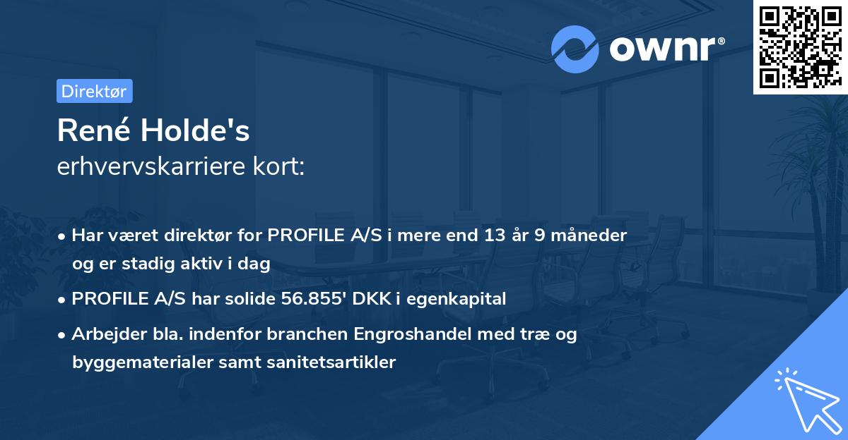 René Holde's erhvervskarriere kort