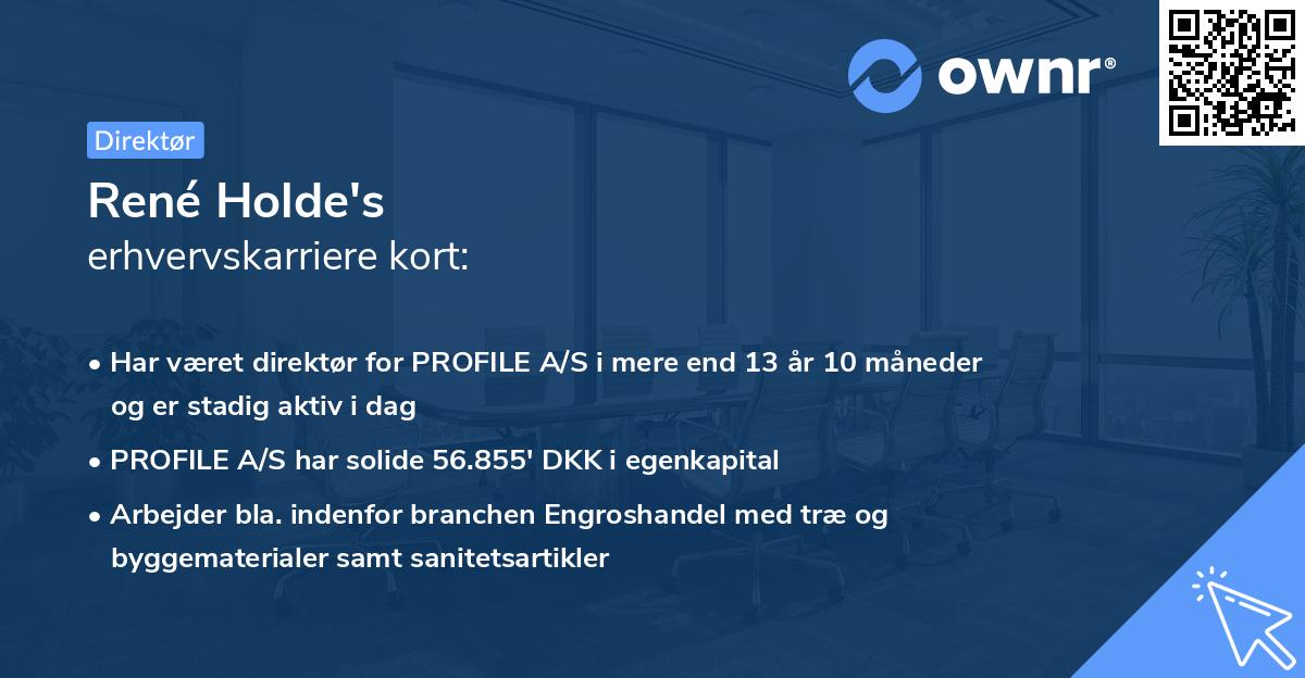 René Holde's erhvervskarriere kort