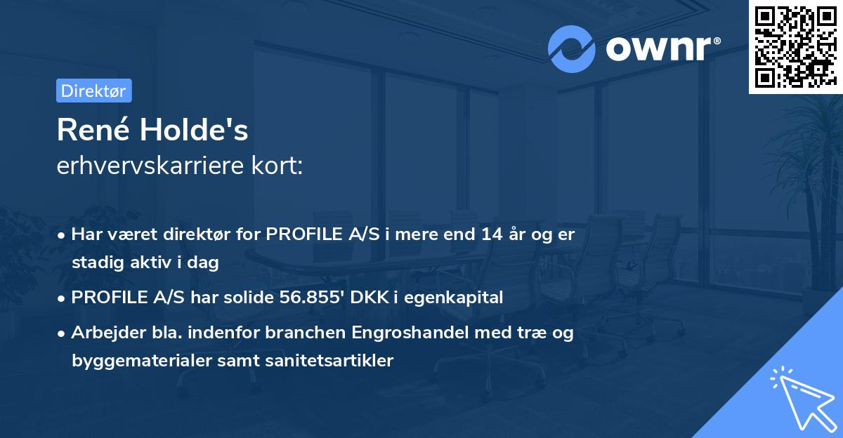 René Holde's erhvervskarriere kort
