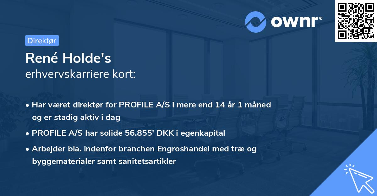 René Holde's erhvervskarriere kort