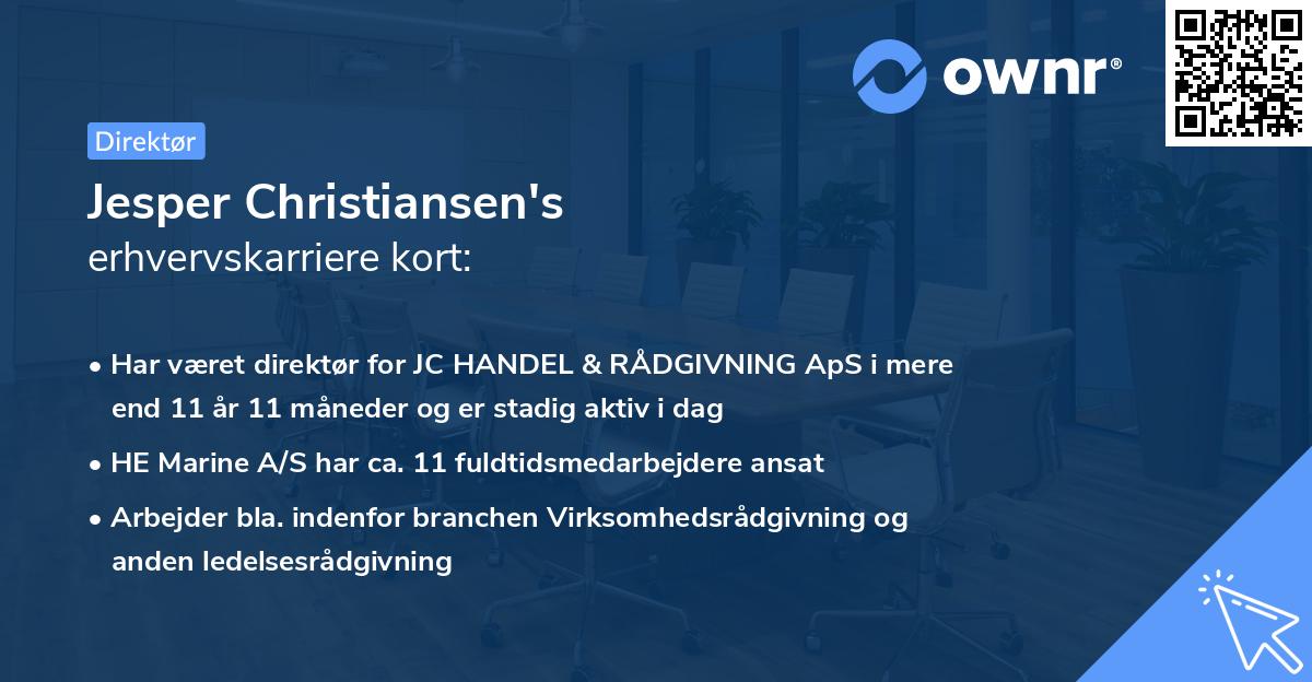 Jesper Christiansen's erhvervskarriere kort