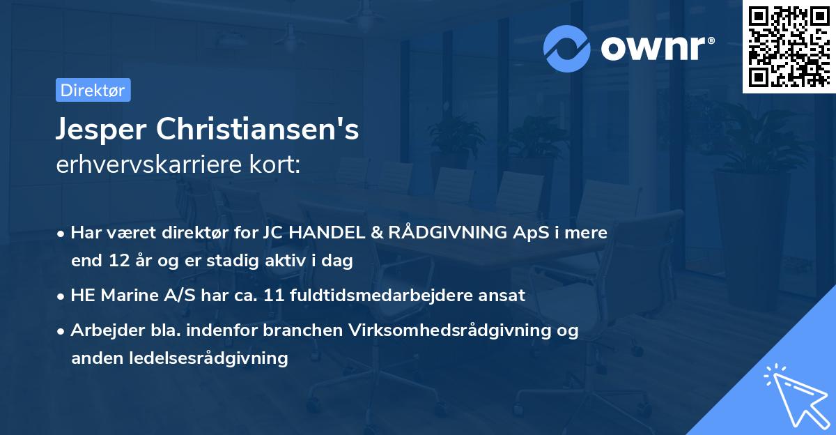 Jesper Christiansen's erhvervskarriere kort