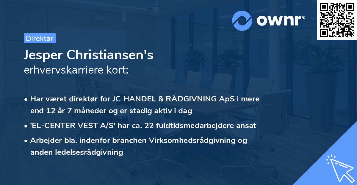 Jesper Christiansen's erhvervskarriere kort