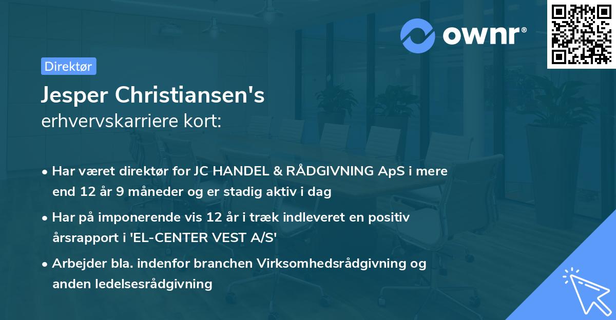 Jesper Christiansen's erhvervskarriere kort