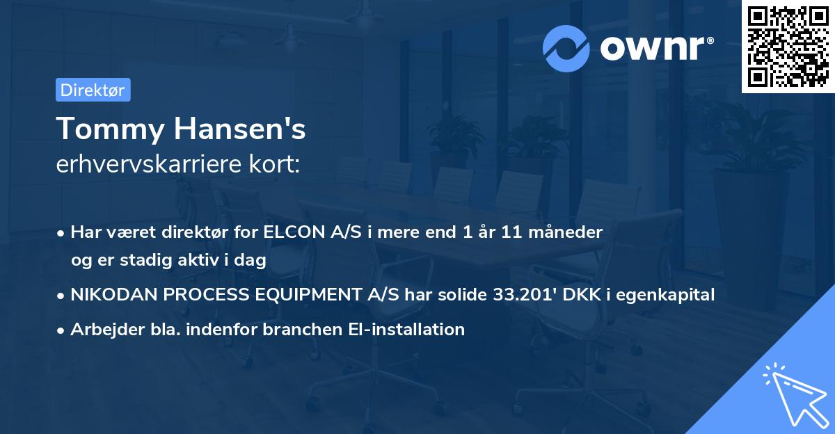Tommy Hansen's erhvervskarriere kort