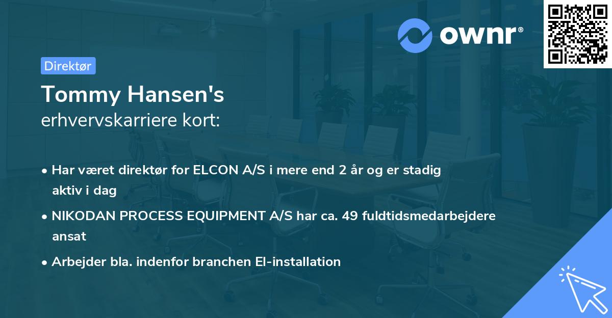 Tommy Hansen's erhvervskarriere kort