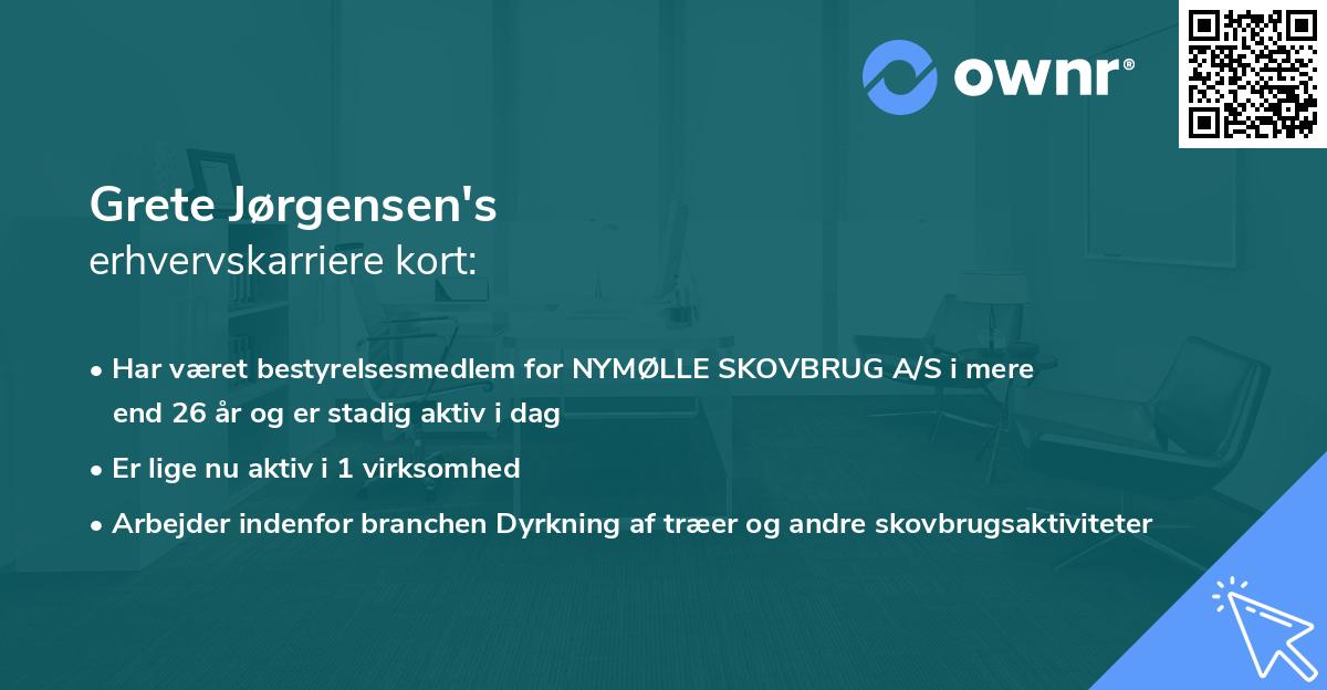 Grete Jørgensen's erhvervskarriere kort