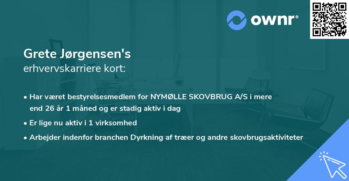 Grete Jørgensen's erhvervskarriere kort