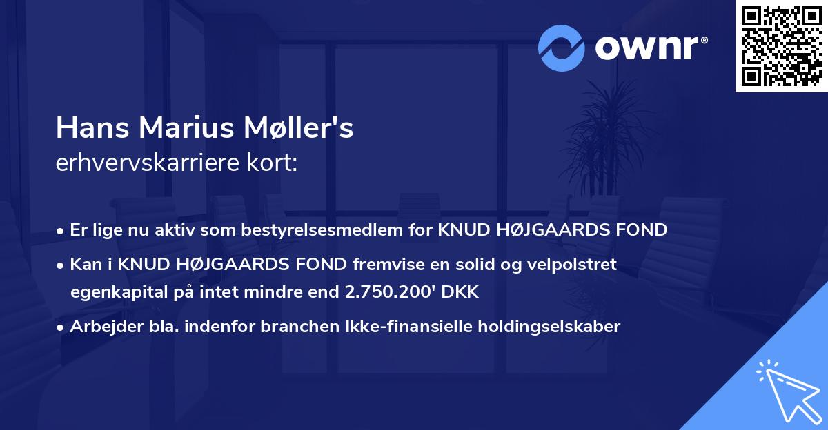 Hans Marius Møller's erhvervskarriere kort