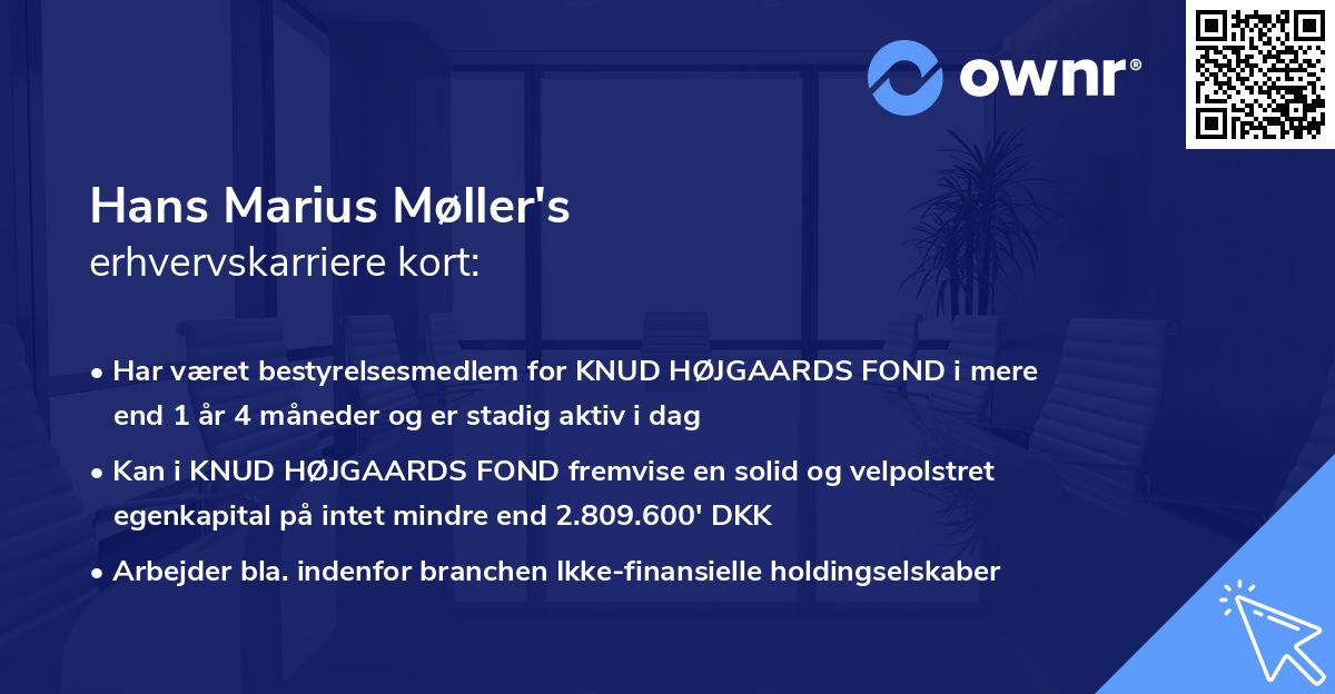 Hans Marius Møller's erhvervskarriere kort