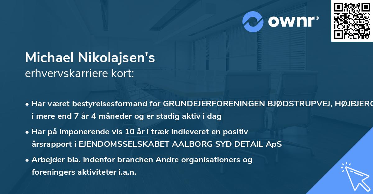 Michael Nikolajsen's erhvervskarriere kort