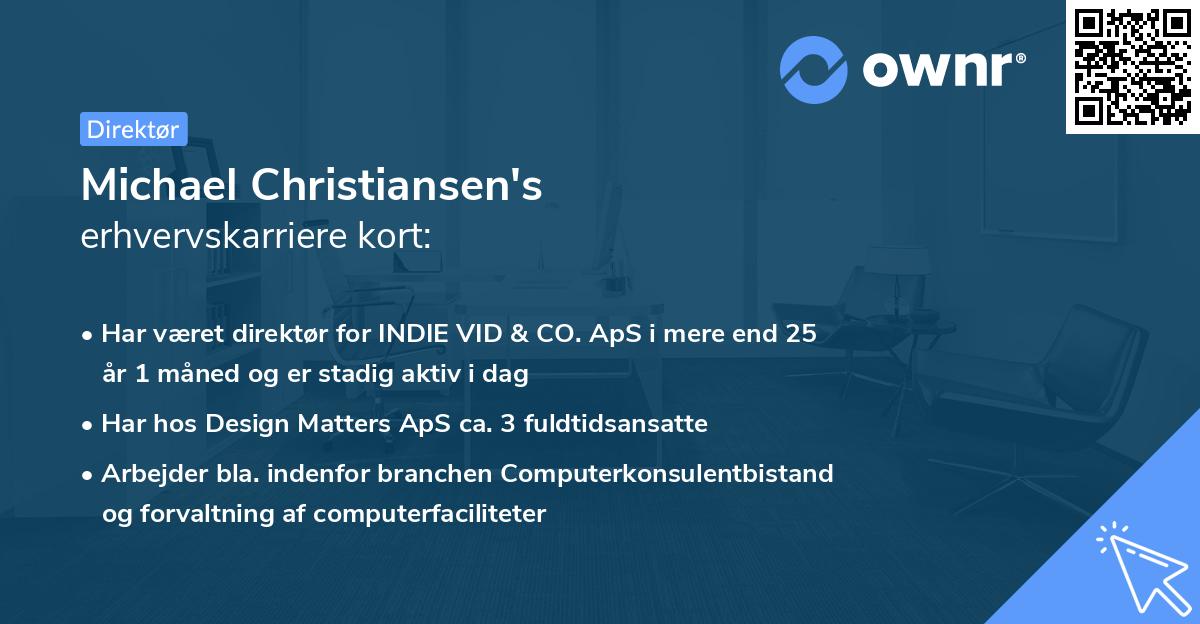 Michael Christiansen's erhvervskarriere kort