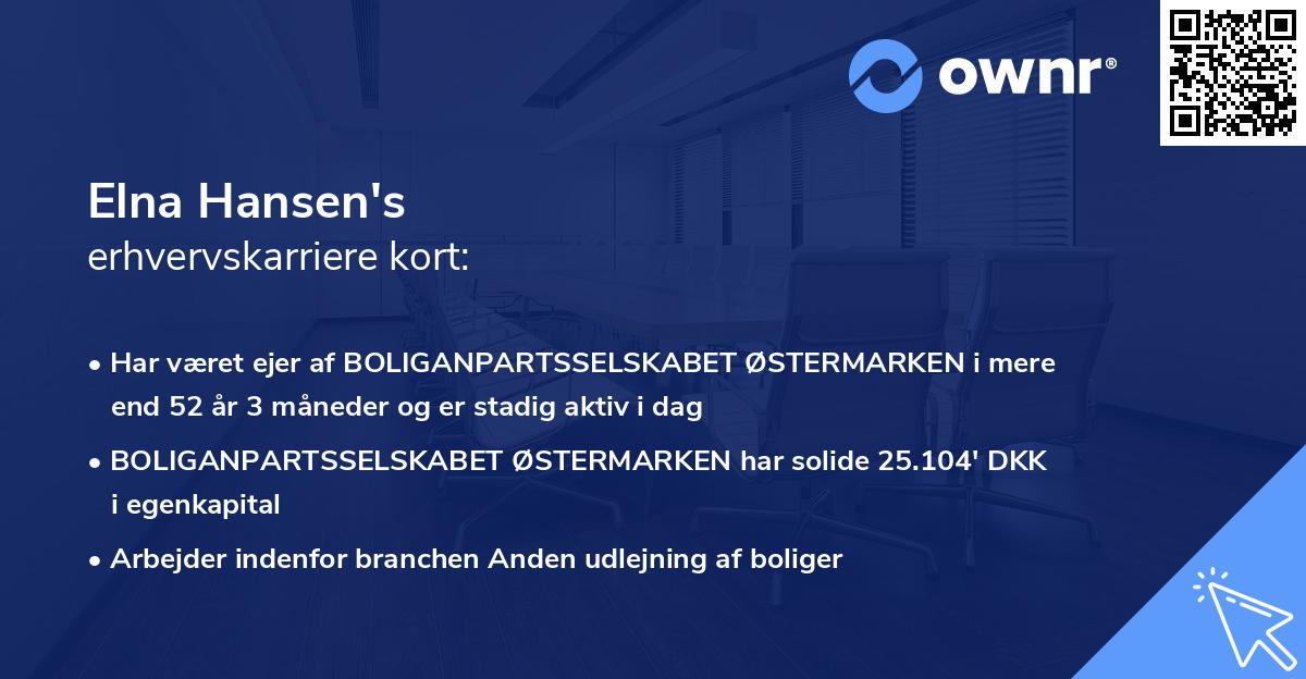 Elna Hansen's erhvervskarriere kort