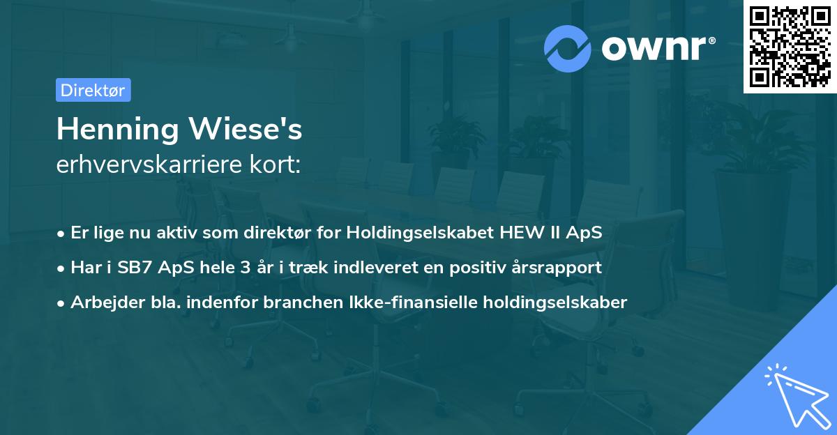 Henning Wiese's erhvervskarriere kort