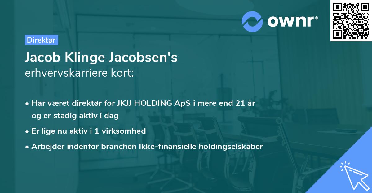 Jacob Klinge Jacobsen's erhvervskarriere kort