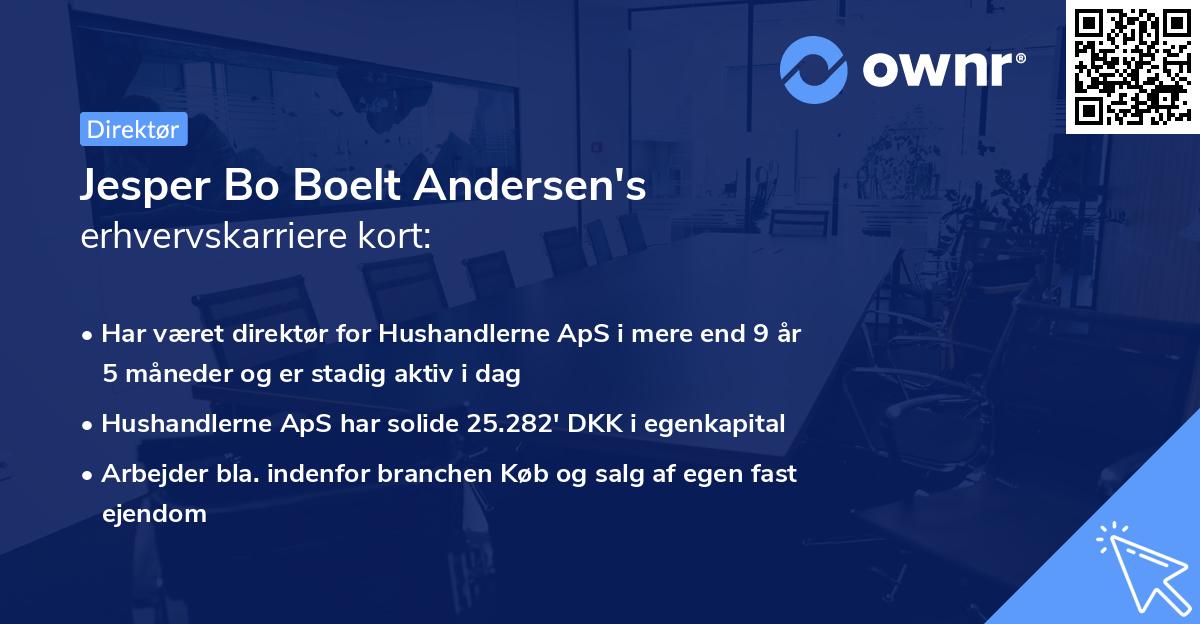 Jesper Bo Boelt Andersen's erhvervskarriere kort