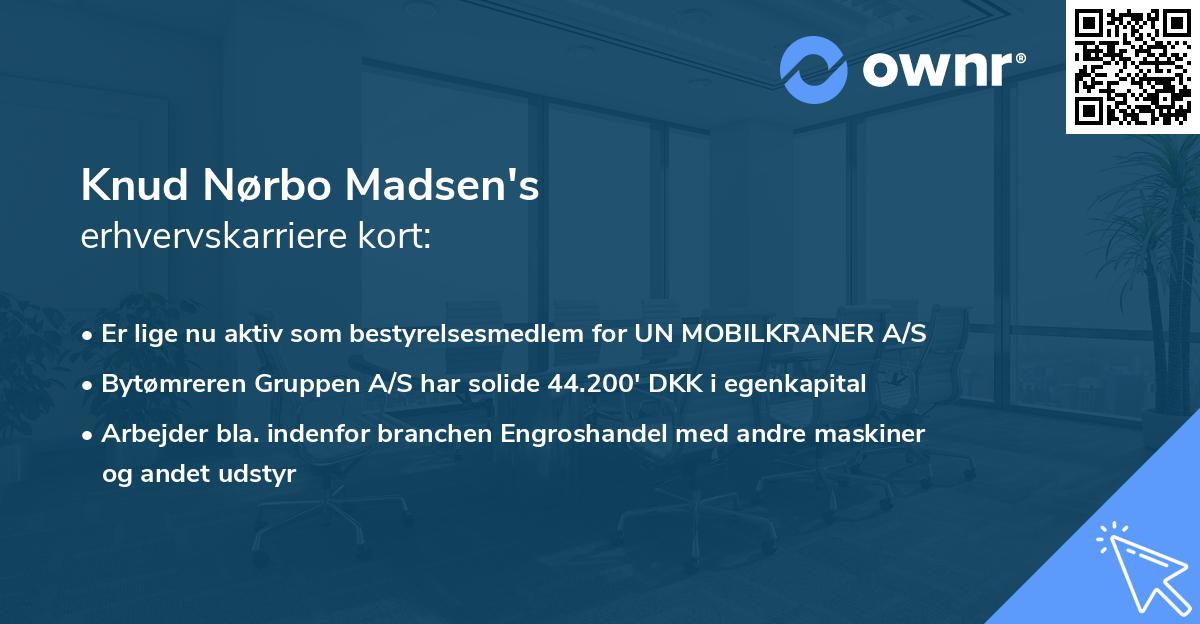 Knud Nørbo Madsen's erhvervskarriere kort