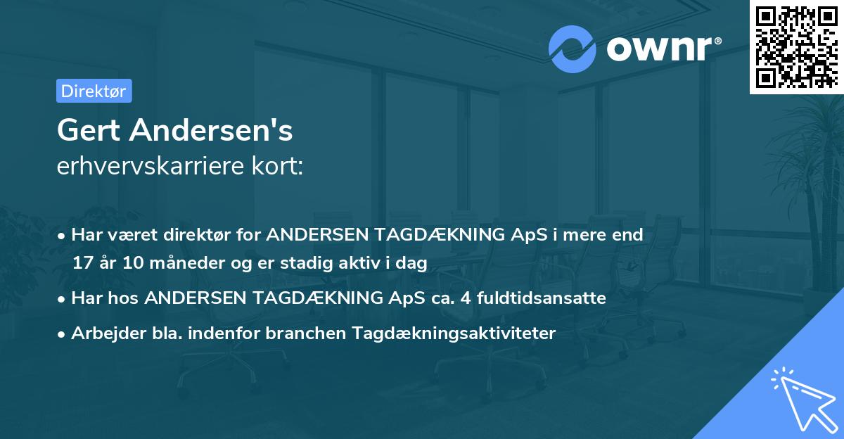 Gert Andersen's erhvervskarriere kort