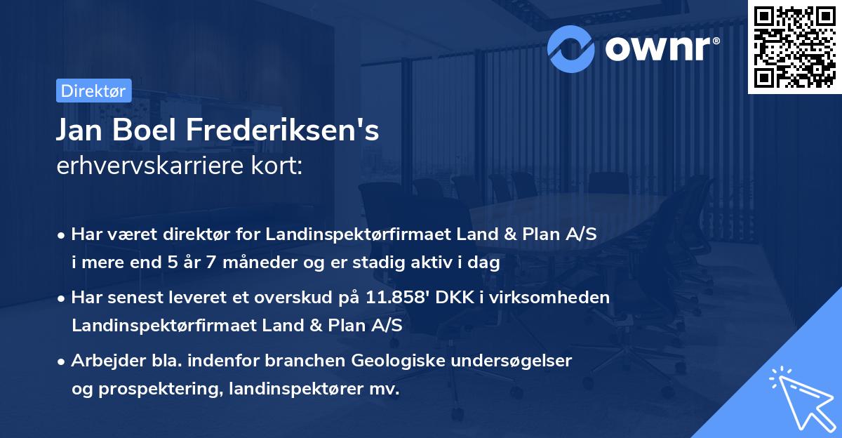 Jan Boel Frederiksen's erhvervskarriere kort
