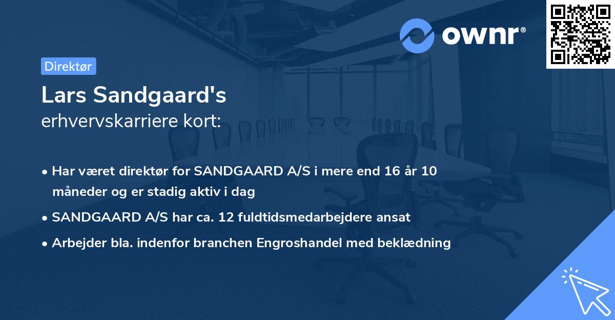 Lars Sandgaard's erhvervskarriere kort