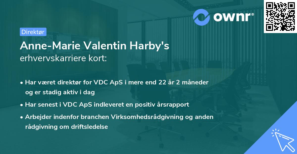 Anne-Marie Valentin Harby's erhvervskarriere kort