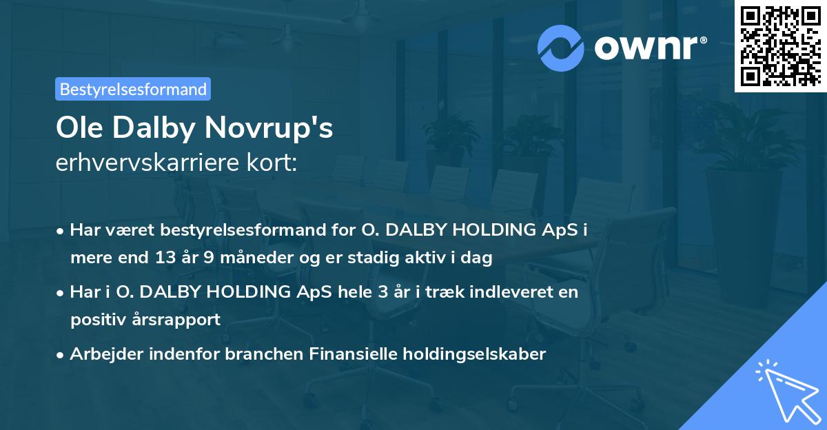 Ole Dalby Novrup's erhvervskarriere kort